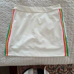 NWOT G/Fore White Skirt with Rainbow Stripes